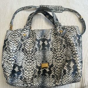 Marc Jacobs Black and White Snakeskin Shoulder Bag